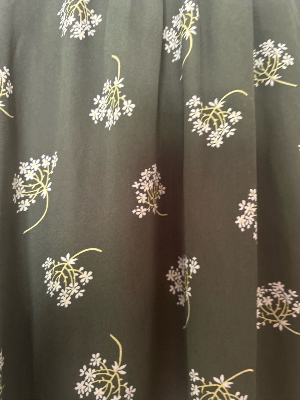 LOFT Olive Green Floral Long-Sleeve Blouse - Picture 9 of 11